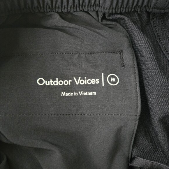 Outdoor Voices RecTreck Athletic Pant M Black Nylon Pull On Workout Straight Leg - Picture 8 of 12